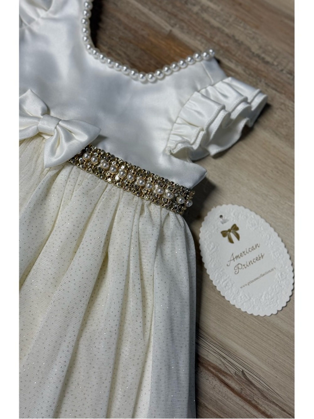 NWT Baby Girl American Princess Party Dress White & Gold 9M - Picture 6 of 11